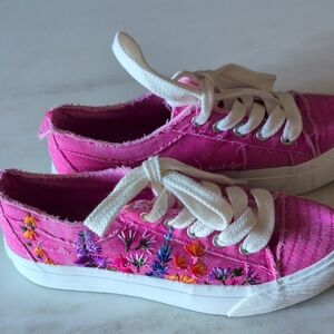 Blowfish Pink Embroidered Sneakers